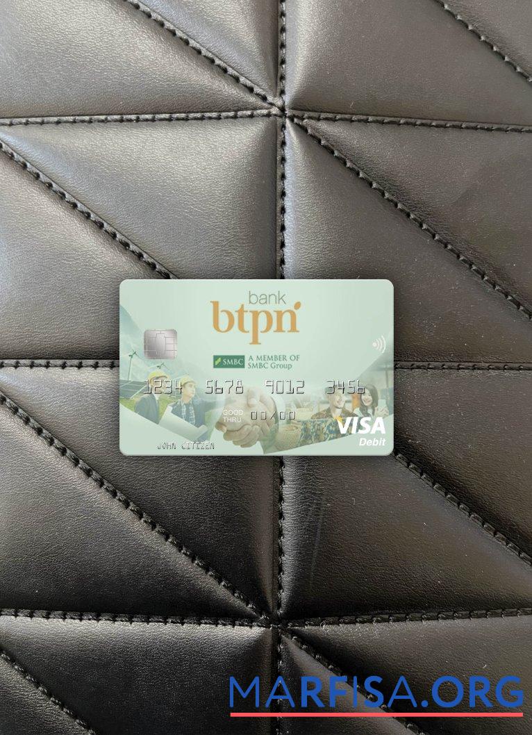 Printable Indonesia Bank BTPN visa debit card photolook front sample